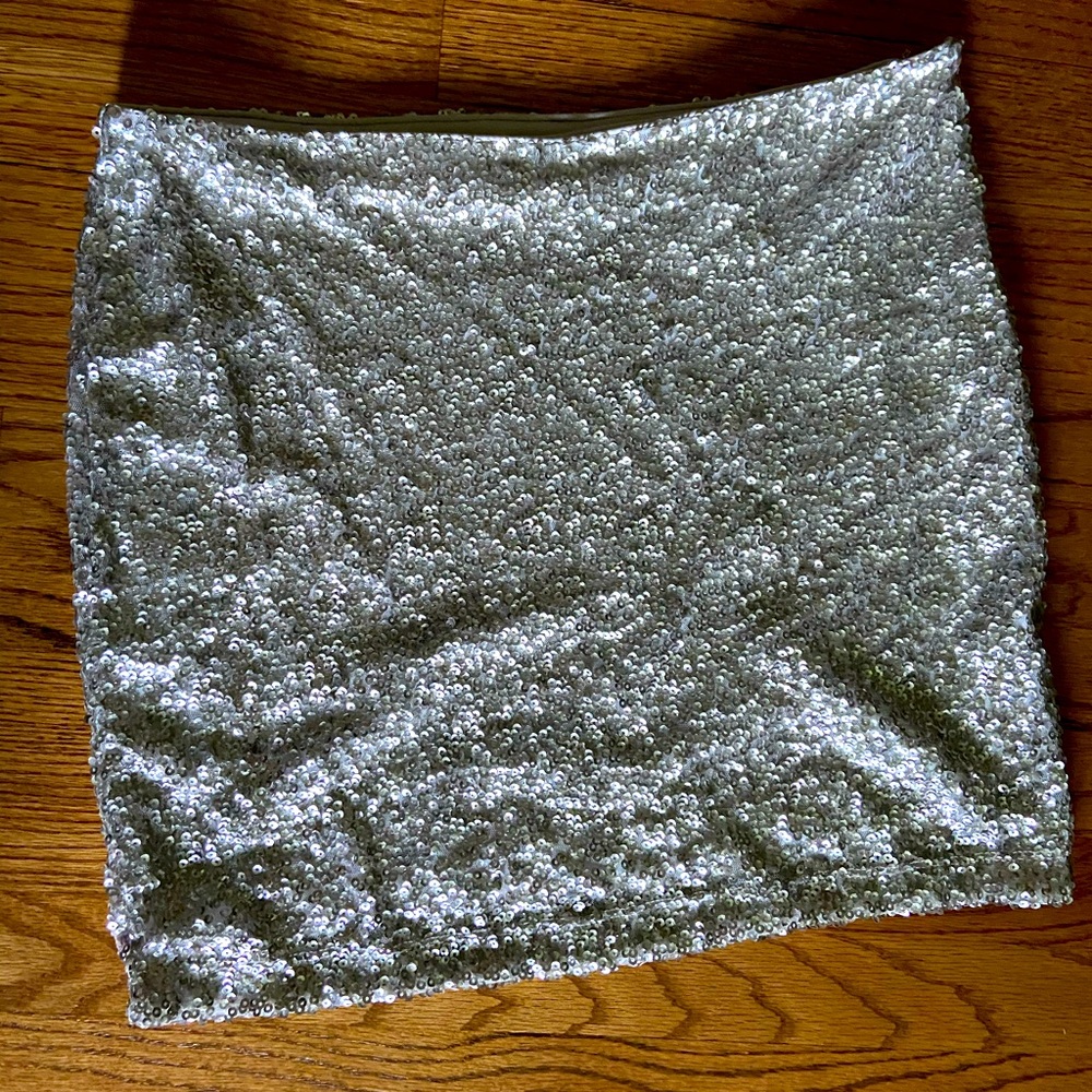 Forever 21 mini skirt with silver sequins